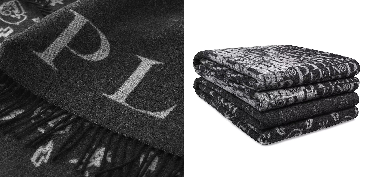 Плед Philipp Plein Plaid Cashmere Monogram Плед Philipp Plein Plaid Cashmere Monogram - Loft-Concept в Челябинске