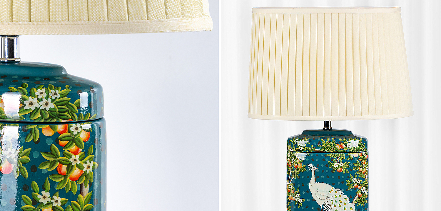 Настольная лампа White Peacock Lampshade Настольная лампа White Peacock Lampshade - Loft-Concept в Челябинске