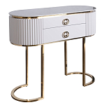 Консоль с белая овальная с мраморной столешницей Thoroughbass  варинант исполнения - 1 | Loft Concept в Челябинске