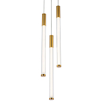 Подвесной светильник с 3-мя плафонами Cateline Brass Trio Tube Hanging Lamp варинант исполнения - 1 | Loft Concept в Челябинске