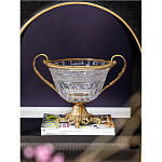 Чаша из прозрачного стекла с ручками и ободком из бронзы Eden Garden варинант исполнения - 2 | Loft Concept в Челябинске