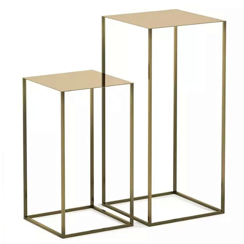 Набор из 2-х кофейных золотистых столиков Coffee Golden Tables Золотой Набор из 2-х кофейных золотистых столиков Coffee Golden Tables Золотой в Челябинске | Loft Concept