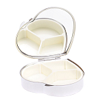 Таблетница карманная в форме сердца с 3-мя отделениями с зеркалом и накладкой из натурального камня Малахит Silver Stone Pillboxes варинант исполнения - 3 | Loft Concept в Челябинске