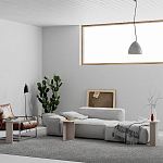 Стол журнальный бежево-серый из 3-х частей со столешницами в виде геометрических элементов MUND SIDE TABLE LIGHT MOCHA варинант исполнения - 2 | Loft Concept в Челябинске