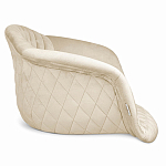 Барный стул со спинкой и подлокотниками на 4-х деревянных ножках Кремовый Велюр Ava Charm варинант исполнения - 3 | Loft Concept в Челябинске