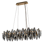 Люстра подвесная с овальными подвесками из стекла дымчатого цвета Harlow Crystal Round варинант исполнения - 1 | Loft Concept в Челябинске