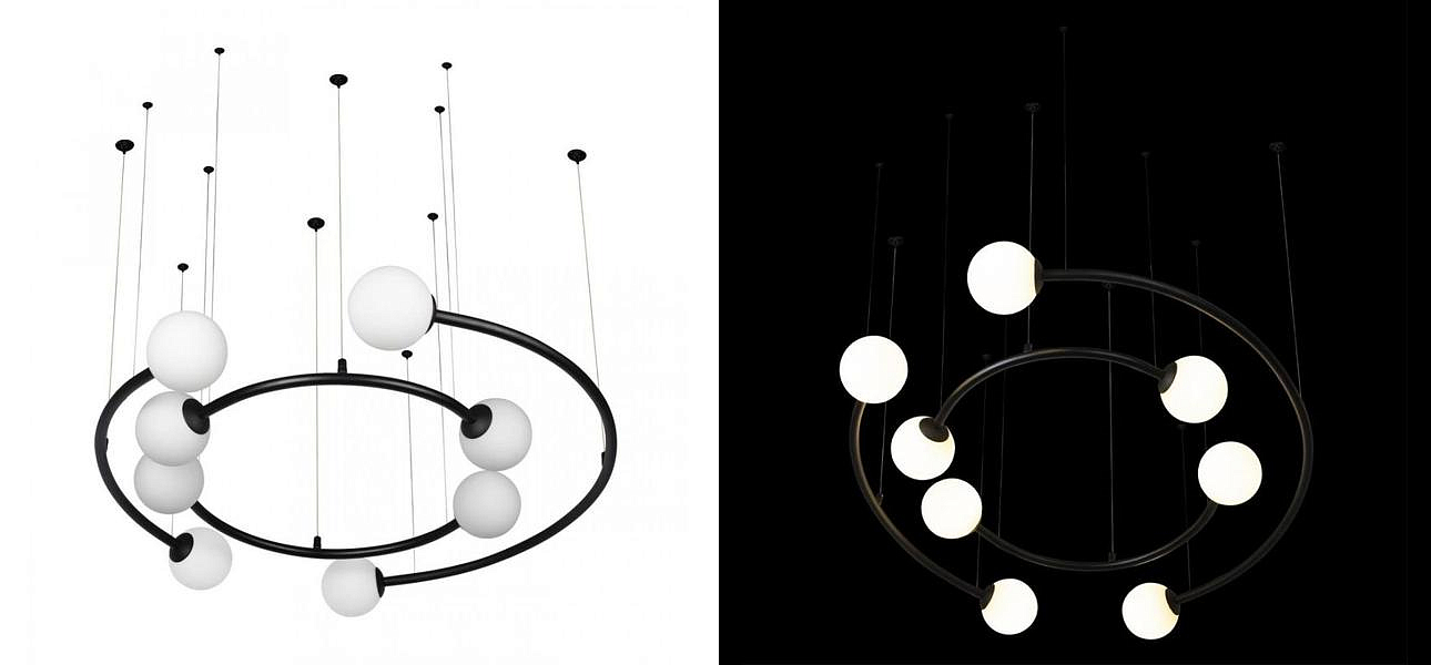 Дизайнерская Модульная Люстра PLANETARY two rings Black 80 см Дизайнерская Модульная Люстра PLANETARY two rings Black 80 см - Loft-Concept в Челябинске