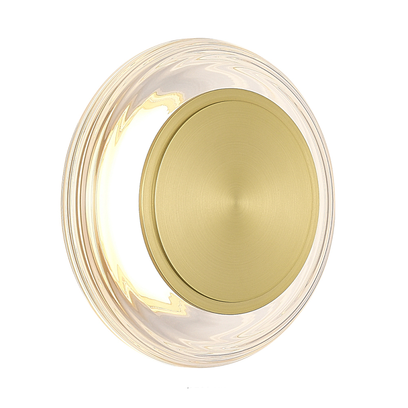 Бра круглое золото/прозрачный Plumpness LED 7 Золотой Прозрачное Стекло в Челябинске | Loft Concept 