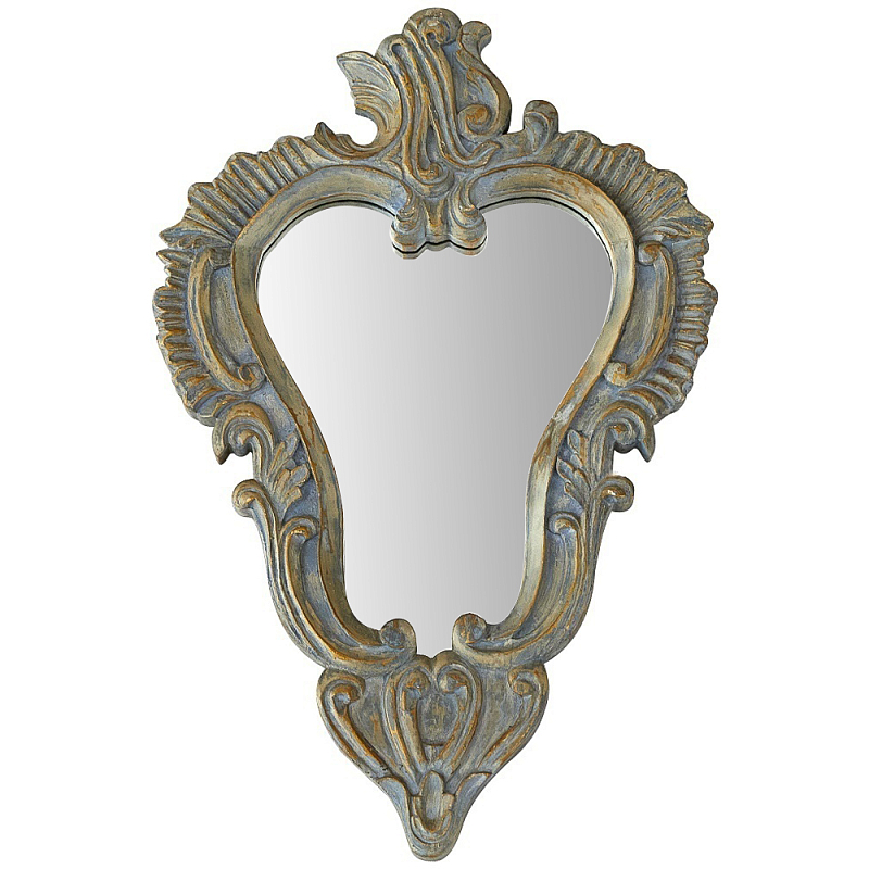 Настенное зеркало Heart Rococo Mirror Бежево-серый Винтажная латунь Настенное зеркало Heart Rococo Mirror Бежево-серый Винтажная латунь в Челябинске | Loft Concept