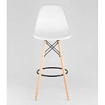 Пластиковый барный стул на ножках из массива бука Eames White варинант исполнения - 5 | Loft Concept в Челябинске