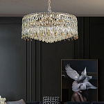 Люстра круглая с хрустальными подвесками на золотистом каркасе Roul Crystal Light варинант исполнения - 12 | Loft Concept в Челябинске