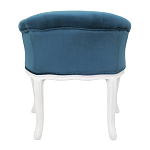Кресло низкое в стиле прованс Louis French Armchair white and blue velour варинант исполнения - 2 | Loft Concept в Челябинске