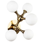 Бра с 5-ю плафонами из стеклянных шаров Pearls Suspension Brass Wall Lamp варинант исполнения - 1 | Loft Concept в Челябинске