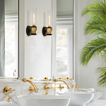 Бра для ванных комнат с прозрачным стеклянным плафоном в форме цилиндра Hinkley варинант исполнения - 17 | Loft Concept в Челябинске