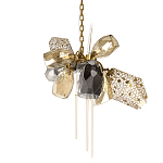 Люстра подвесная со стеклянными плафонами из дымчатого и золотистого с тремя вертикальными подвесками Gilded Mirage  варинант исполнения - 1 | Loft Concept в Челябинске