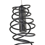 Подвесной светильник светодиодный из металла со спиральным декоративным элементом черный Metal Spiral варинант исполнения - 4 | Loft Concept в Челябинске