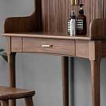 Туалетный стол деревянный с ящиком и зеркалом Moon Walnut Furniture варинант исполнения - 7 | Loft Concept в Челябинске