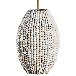 Подвесной светильник вертикальной овальной формы украшенный белыми круглыми бусинами Gradient Oval Pendant Lamp White варинант исполнения - 2 | Loft Concept в Челябинске