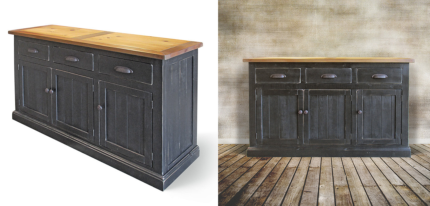 Комод в стиле прованс Brigida Provence HARMONIE Weathered Charcoal Черный Комод в стиле прованс Brigida Provence HARMONIE Weathered Charcoal Черный - Loft-Concept в Челябинске