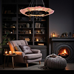 Люстра в форме кольца розовая Warm Pink Light варинант исполнения - 6 | Loft Concept в Челябинске