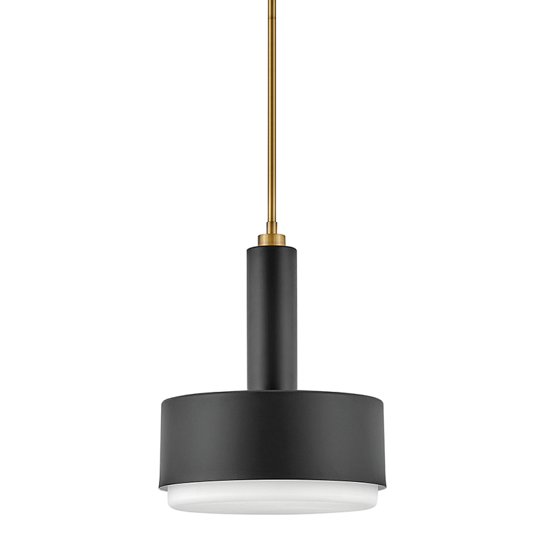 Подвесной светильник цилиндрический с белым плафоном Hinkley Латунь Бронза Белый в Челябинске | Loft Concept 