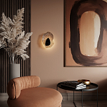 Бра с волнообразным стеклянным плафоном и вставкой из мрамора Liquid Stone варинант исполнения - 15 | Loft Concept в Челябинске