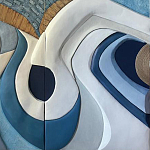 Арт-объект ручной работы Blue Abstraction из 4-х панелей варинант исполнения - 4 | Loft Concept в Челябинске