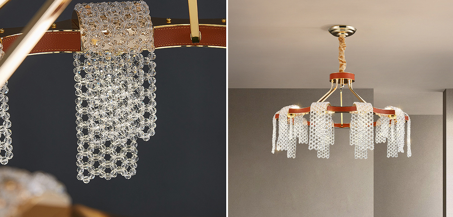Люстра Leather Glass Chandelier 80 Люстра Leather Glass Chandelier 80 - Loft-Concept в Челябинске