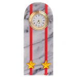 Часы погон МВД подарочные настольные из натурального камня Мрамор Military Clock варинант исполнения - 1 | Loft Concept в Челябинске