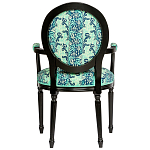 Стул из натурального бука с подлокотниками Ikat Pattern бирюзовый варинант исполнения - 2 | Loft Concept в Челябинске