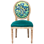 Стул из натурального бука зелёный с цветочным принтом Impressionism in Color варинант исполнения - 1 | Loft Concept в Челябинске