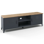 ТВ-тумба из металла и столешницей из массива дуба Metal Wood TV-Stand варинант исполнения - 2 | Loft Concept в Челябинске