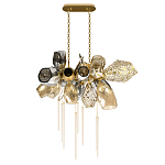 Люстра подвесная с 18-ю стеклянными плафонами с вертикальными подвесками Gilded Mirage  варинант исполнения - 2 | Loft Concept в Челябинске