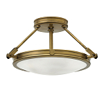 Потолочный светильник цвета латунь с плоским круглым плафоном Hinkley варинант исполнения - 4 | Loft Concept в Челябинске