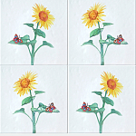 Плитка с узором Подсолнух варинант исполнения - 1 | Loft Concept в Челябинске