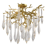 Люстра потолочная с прозрачными стеклянными подвесками в форме капель Droplet Chandelier варинант исполнения - 3 | Loft Concept в Челябинске