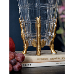 Ваза из прозрачного стекла с бронзовыми ножками и фигурками попугаев Eden Garden porcelain and bronze варинант исполнения - 4 | Loft Concept в Челябинске