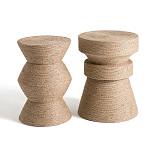 Приставной стол с отделкой из джута Juti D30 см варинант исполнения - 5 | Loft Concept в Челябинске