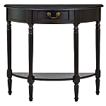 Консоль полукруглая из массива березы с ящиком и полкой в стиле прованс Vintage варинант исполнения - 1 | Loft Concept в Челябинске