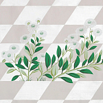 Обои ручная роспись Tiled Meadow Original colourway on Lilac Hint slub silk варинант исполнения - 2 | Loft Concept в Челябинске