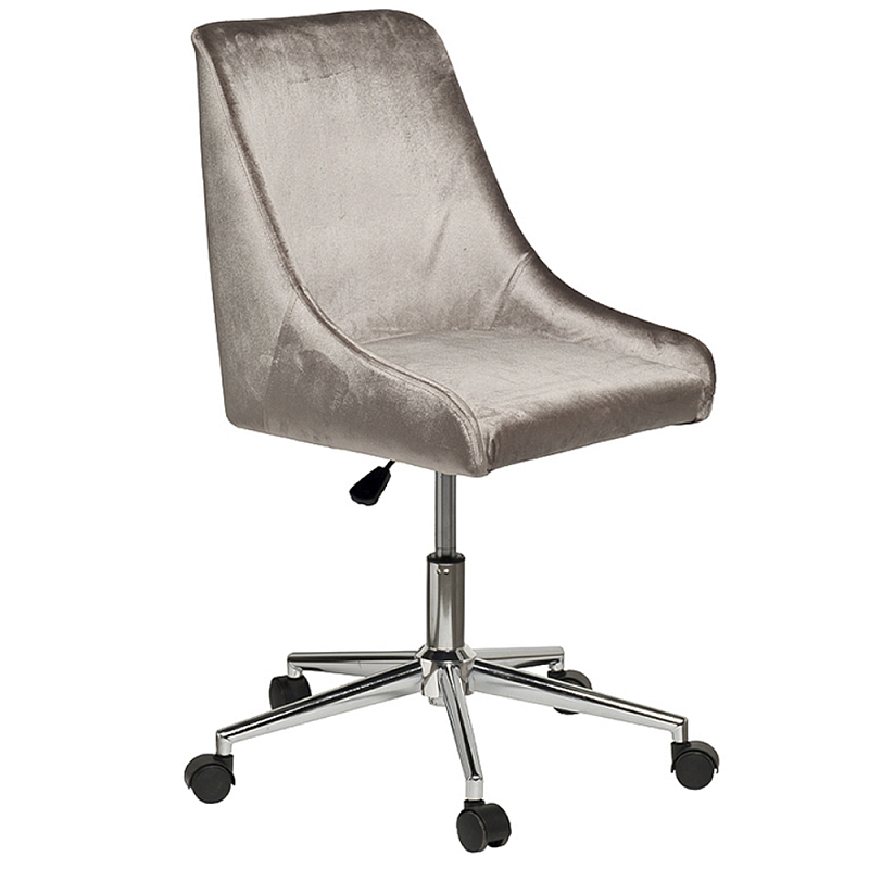 Кресло офисное с обивкой из серого велюра Stylish Velor Office Chair Серый в Челябинске | Loft Concept 