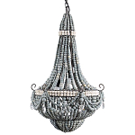 Люстра каплевидной формы украшенная серыми бусинами Wooden Beads Grey Chandelier варинант исполнения - 3 | Loft Concept в Челябинске