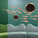 Обои с вышивкой ручной работы Deco Fish Original colourway варинант исполнения - 1 | Loft Concept в Челябинске
