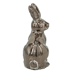 Статуэтка заяц из текстурированной терракоты и покрытый глянцевой краской под бронзу Rabbit Charm  варинант исполнения - 1 | Loft Concept в Челябинске