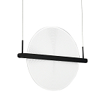 Светодиодный подвесной светильник круглой формы с металлическим черным каркасом Marble Glow варинант исполнения - 3 | Loft Concept в Челябинске