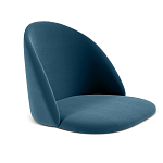 Барный стул со спинкой и металлической подставкой на 4-х деревянных ножках Синий Велюр Vendramin Chair варинант исполнения - 2 | Loft Concept в Челябинске