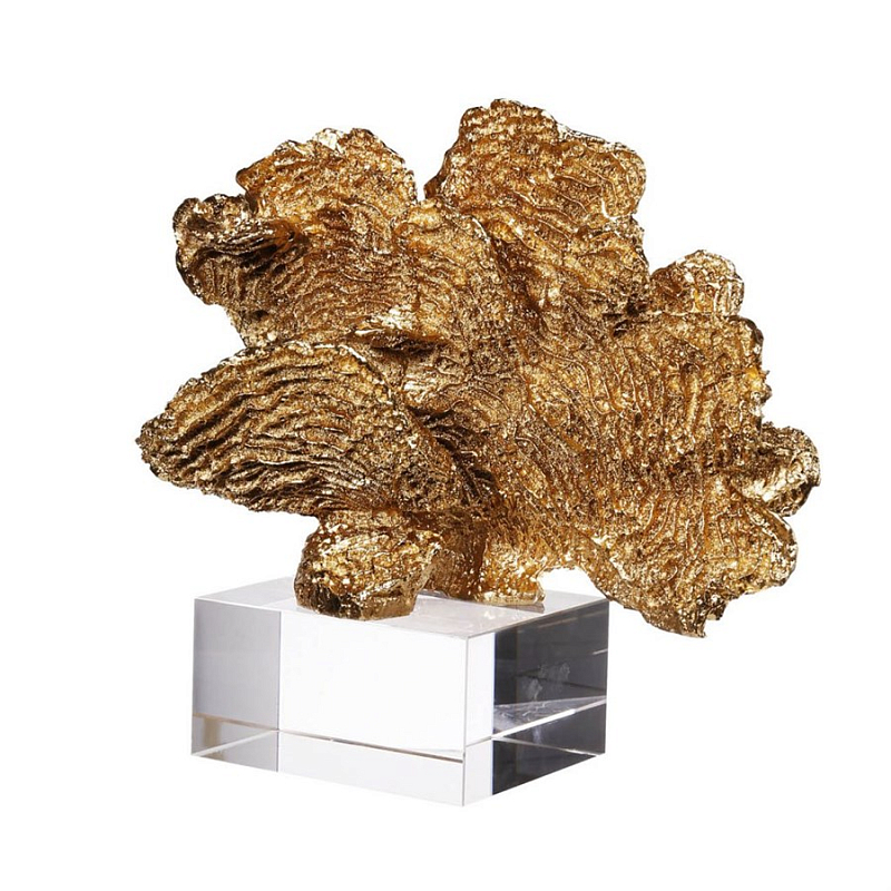 Статуэтка Gold Coral Fan Золотой Прозрачный в Челябинске | Loft Concept 