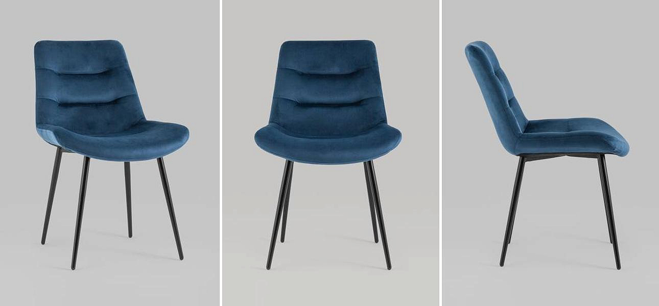 Стул Austin Chair Синий Велюр Стул Austin Chair Синий Велюр - Loft-Concept в Челябинске