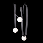 Подвесной светильник с серыми кожаными ремнями и белыми стеклянными плафонами в виде шаров Flos Wireline Lighting варинант исполнения - 4 | Loft Concept в Челябинске