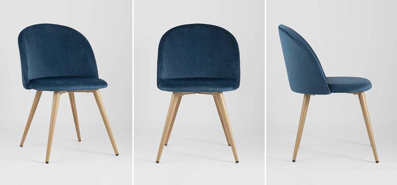 Стул Miruna Chair II Синий Велюр Стул Miruna Chair II Синий Велюр - Loft-Concept в Челябинске